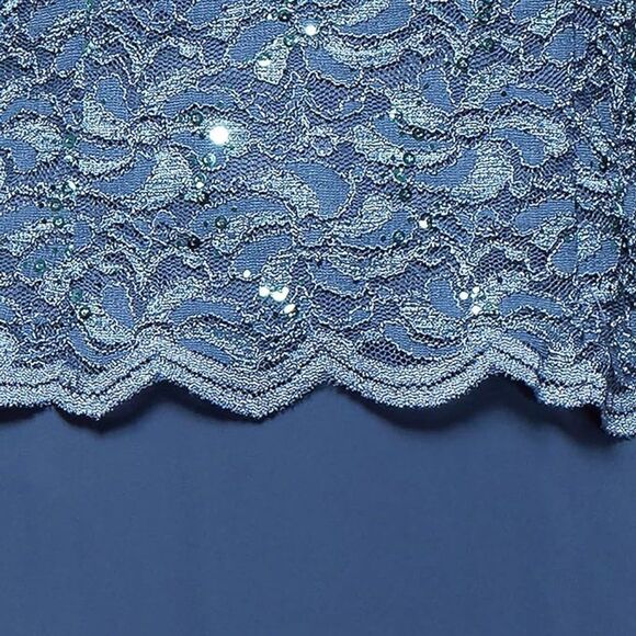 ALEX EVENINGS | 3/4 Sleeve Stretch Lace Bodice - Picture 3 of 14